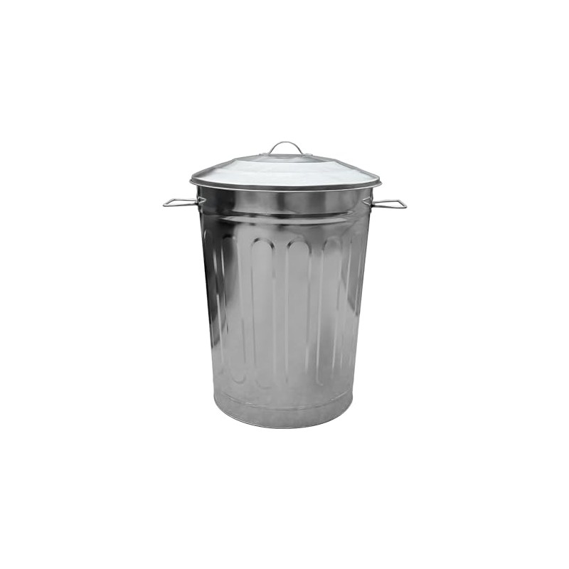 MARKSON Premium 13-Gallon Galvanized Steel Round Trash Can with Lid: