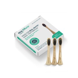 Primal Life Organics - Replacement Real White Sonic Brush Heads, Bamboo Charcoal Infused Brush, eco-Friendly, Non-GMO, it is Recycled (3 Brushes)