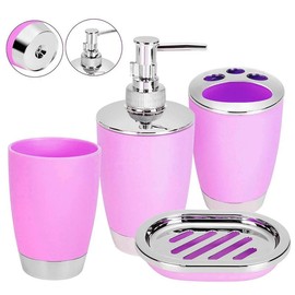 Juego de Accesorios para Baño 4 pz Aquila Rosa AB5442