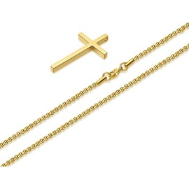 LinnWell Men's Necklace, Women's Necklace, Popular, Cross Necklace, Simple, Stylish Personality, Cross Pendant, Stainless Steel Necklace, Christmas Gift, Birthday, Anniversary Gift, Stainless Steel