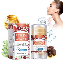 Retinol & Collagen Neck Face Care Stick, Retinol Firming Cream Stick Retinol Cream Against Wrinkles Day & Night Neck Firming Cream, Long-Lasting Care for All Skin Types, 40 g