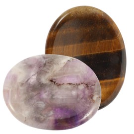 FOMIYES 2pcs Natural Stone for Relaxation Anxiety Massage Stones Thumb Stones Friends