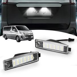 Kcamp Toyota HiAce 200 Series LED License Lamp, 2-Piece Set, Number Plate Light, LED Specification, Vehicle-Specific, Custom Parts, Plug-and-Play Genuine Replacement Type (White)