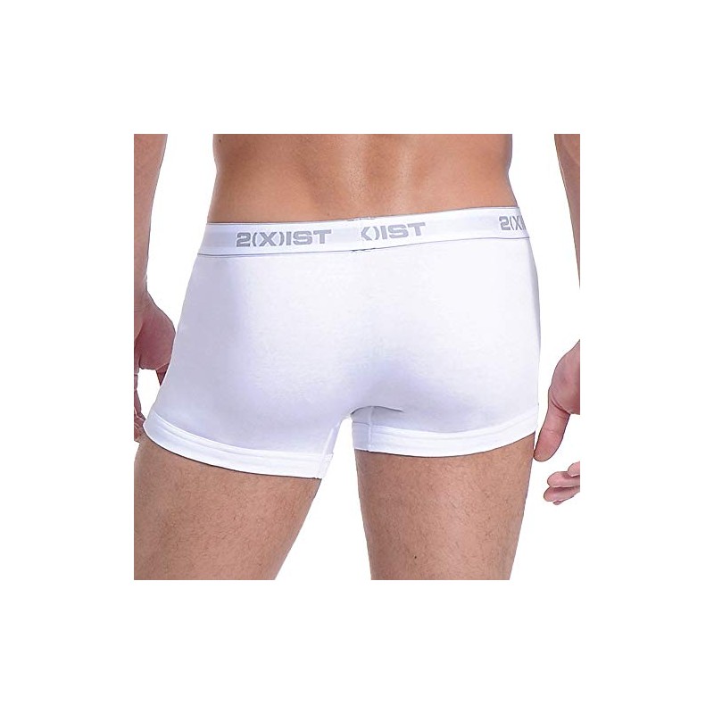 2(x)ist Men's 3-Pack Essential No-Show Trunk, White, Small