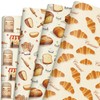 Baking Wrapping Paper 12 Sheets Croissants,Toast,Bread Bakery Themed Gift Wrap