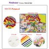 Findvoor Stamped Cross Stitch Kits for Beginner, Needlepoint Printed Cross