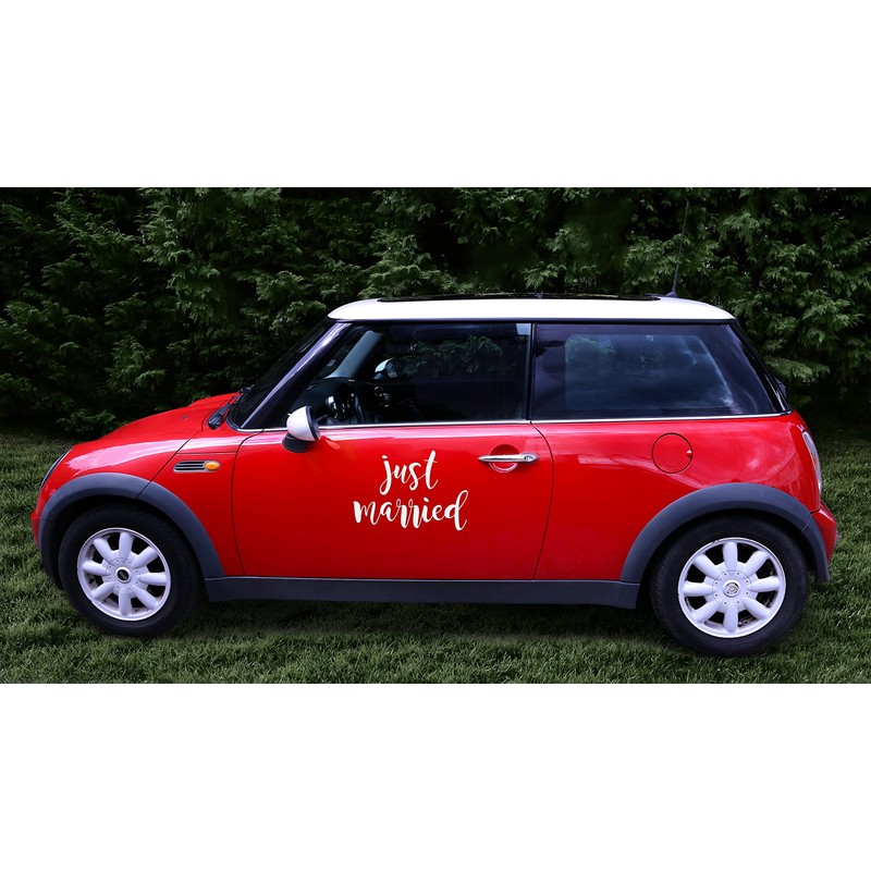 Miss Pretty London Wedding day car sticker - Just married,