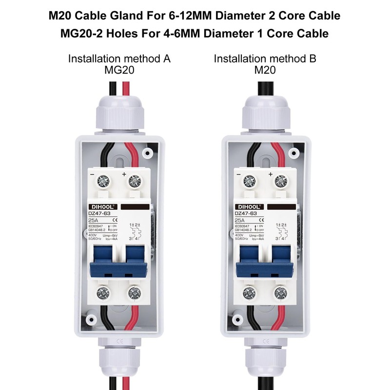 DIHOOL AC Miniature Circuit Breaker,240V 25a MCB Type C Double