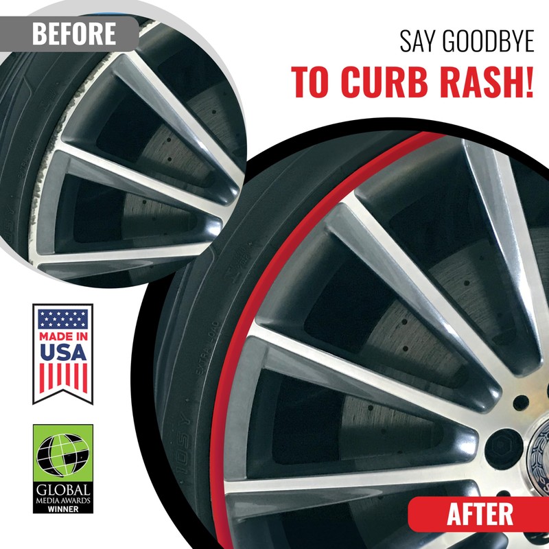 All-Fit Rim Trim Wheel Protection Strips for Curb Rash Prevention