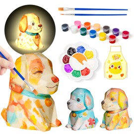 Paint Your Own Dog Lamp Kit, DIY 3D Golden Retriever Night-Light, Art Supplies Arts and Crafts for Kids Ages 8-12, Creativity Painting Kit Toy for Girl Boy Teen, Birthday Gift for Daughter Son