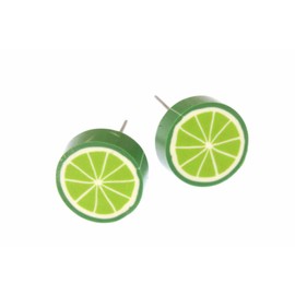 Sweet Lime Fruit Green Lime Fruit Stud Earrings Mini Bling Plug Approximately 1 cm