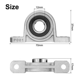sourcing map 4pcs KP001 Pillow Block Bearings 12mm Bore Bearing Units Zinc Alloy Flange Mounted Bearing Housing, P6(ABEC3)
