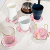ALSNWNZ Pink Coasters Set of 6, Absorbent Ceramic Coasters for