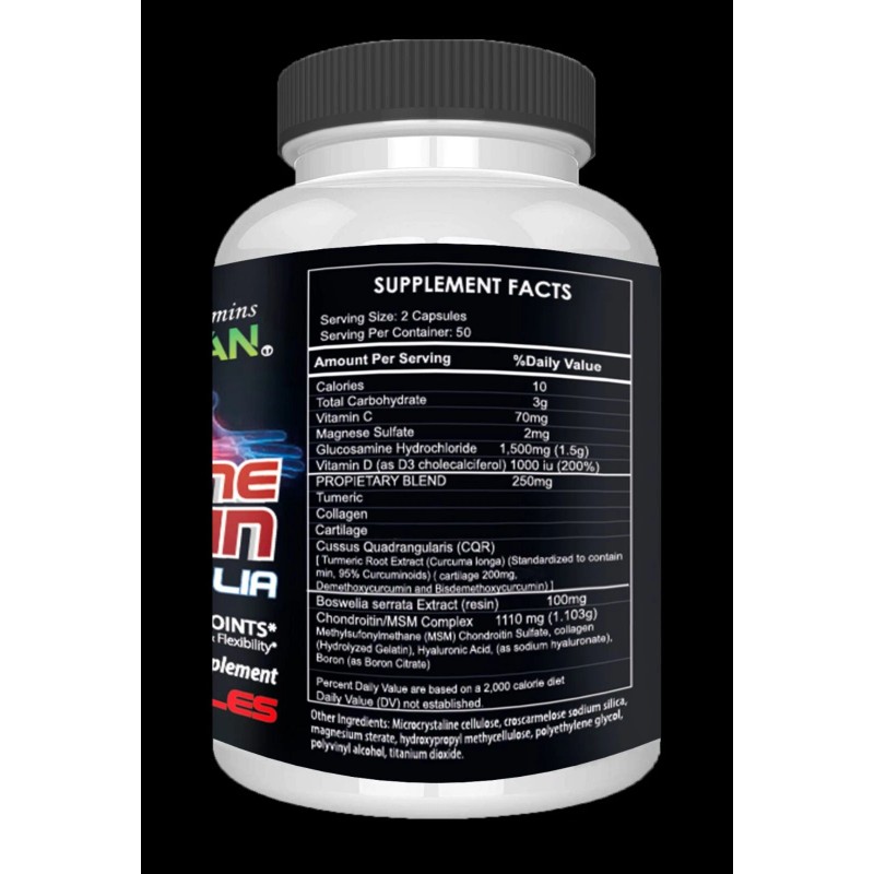 Glucosamine Chondroitin Turmeric & MSM 200 CAPSULES - Bones Joint