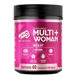 Multivitamínico Mujer Bpn Pro Multi Woman Meta Fit Carnitina Complejo B Ácido Alfa Lipoico Cúrcuma 60 Cáps Sin Sabor