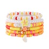 POYAMUSE Hawaiian Colorful Plumeria Flower Beads Strand Bracelet Set for
