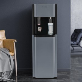 5.28 Gallon (20L) Bottom Loading Water Dispenser - Hot & Cold Water Cooler with 3 Temperature Settings - Ideal for Home, Office, Kitchen & Gym (Dark Gray)