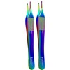 Set of 2 Adson Forceps 4.75" (12cm) Rainbow Titanium Finish