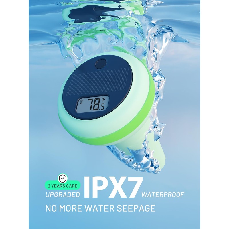 Solar Pool Thermometer with Indoor Display (Green)