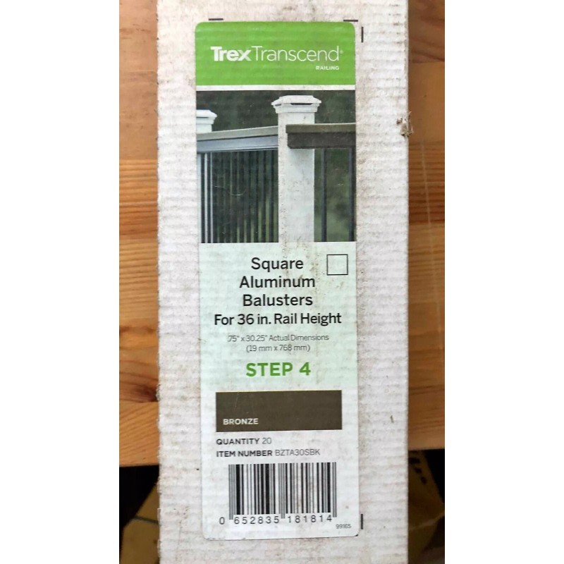 Trex Transcend BRONZE SQUARE ALUMINUM Replacement Baluster for 36" Rail