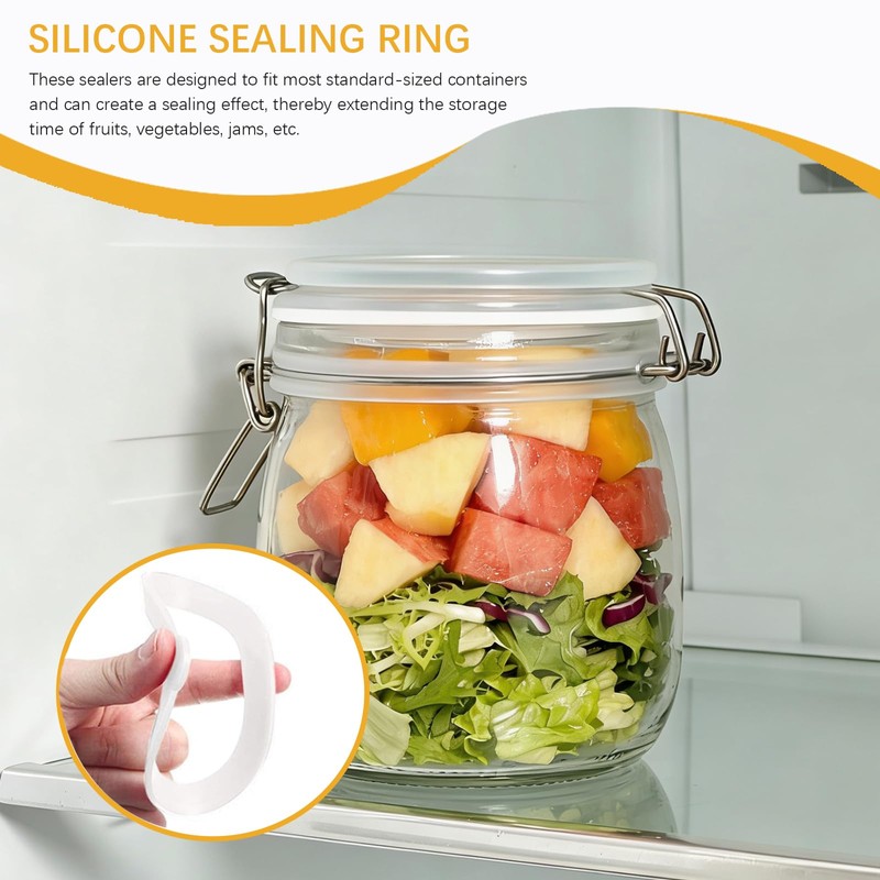 6pcs Rubber Seals for Glass Jars Silicone Replacement Gaskets Leakproof
