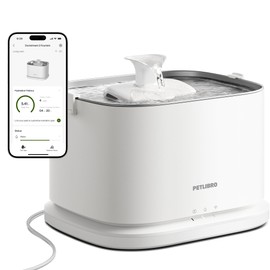 PETLIBRO Upgrade Cat Water Fountain Stainless Steel Tray, Dockstream 2 Cat Fountain Indoor, 3L/101oz Auto Cat Fountains for Drinking, App Monitoring Pet Water Fountain Dog, 5G WiFi Cat Water Dispenser