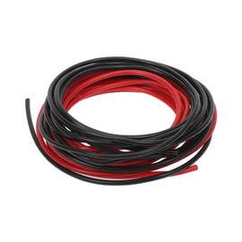 X AUTOHAUX 1 Set 16AWG Universal Ground Wire Car Radio, Automotive, Car Speakers Power Wire Fully Insulated& Soft Touch Jacket TC Black,Red 8FT Black+8FT Red