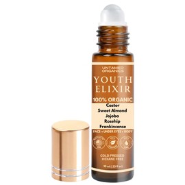 Untamed Organics Untamed Organics Youth Elixir - Roll On Facial Serum For Under Eyes and Face with Certified Organic, Cold Pressed, Hexane Free Castor, and Frankincense Oil - Miracle Anti-Aging Oil 10mL