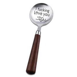 Wooden Handle Soup Spoon Gifts for Wife Husband Christmas Birthday Gifts for Wife Boyfriend Best Friend I Love You Gifts for Wife Husband Dinner Spoon Gifts for Grandpa Papa