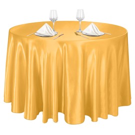 Ruisita - Mantel redondo de satén de 120 pulgadas, para decoración de mesa de boda, banquete de boda, decoración de mesa