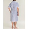 Latuza Men's Cotton Nightshirt Short Sleeve Nightgown with Pockets XXL