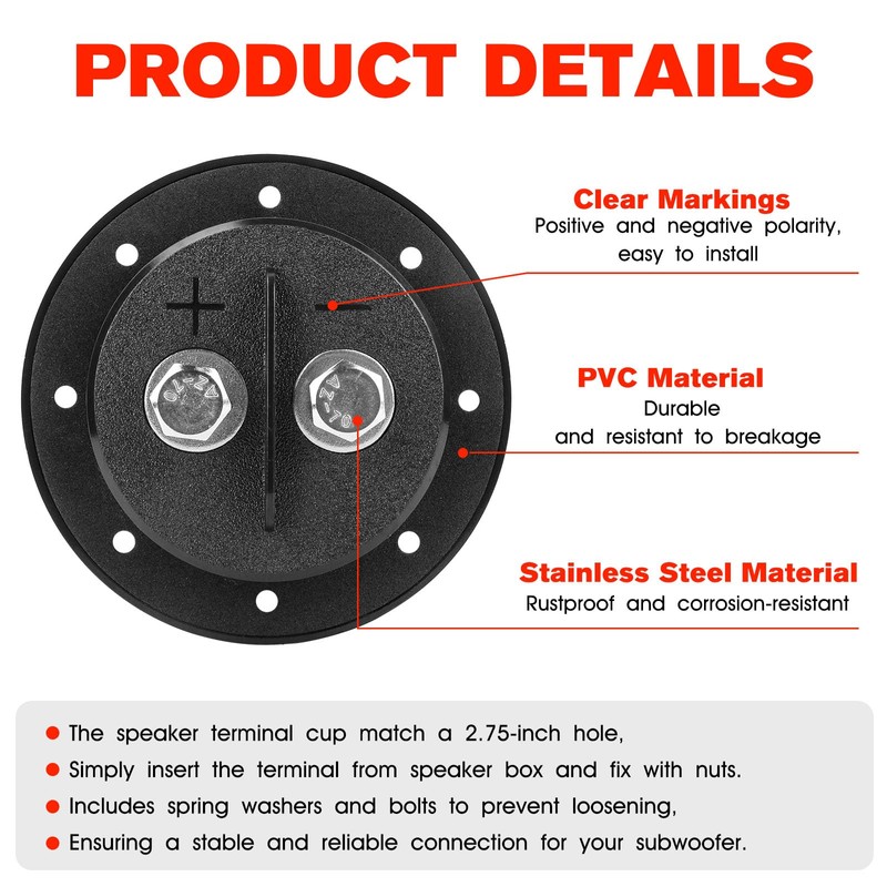 Speaker Box Terminal Fits For S/M/D Sub Box Terminals Subwoofer