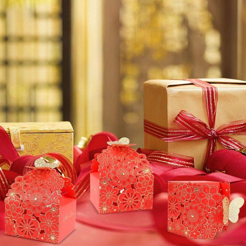 Kslong - Juego de 50 Cajas de Regalo para Galletas,