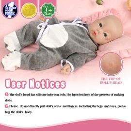 Vollence 17 inch Full Body Silicone Dolls Boy Anatomically Correct Real Silicone Baby Dolls Toys for Kids Toddlers Child Children Birthday Chirstmas Gifts - Boy