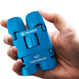 Small Binoculars for Adults and Kids | Cruise Ship Essentials Camping Bird Watching Travel Hiking Accessories Alaska Costa Rica Must Haves Packing List High Powered Mini Compact VULNESS (Blue, 8X21)