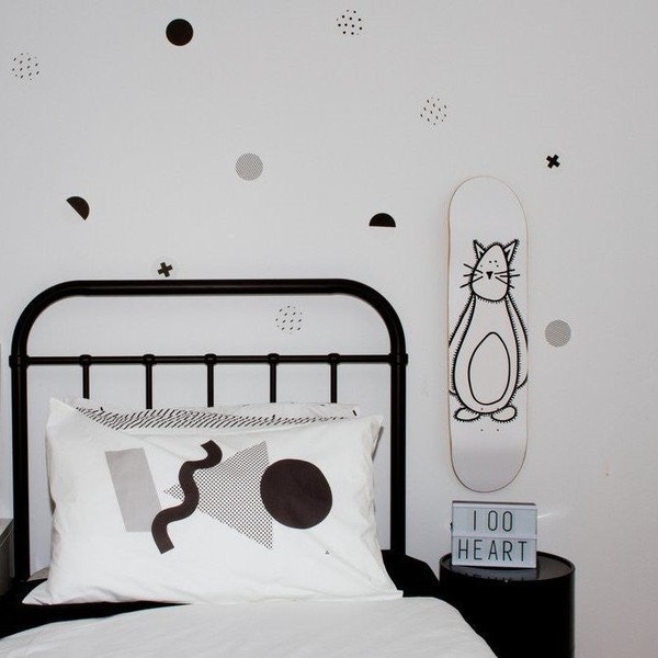 100 Percent Heart Wall Decals - Polka Dots - Black + White, Black and White