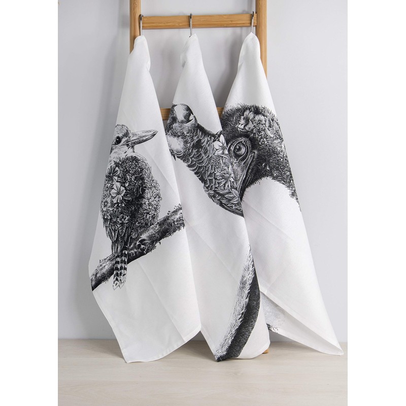 Maxwell & Williams Marini Ferlazzo Tea Towel with Kookaburra Design,