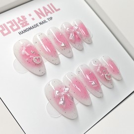 Pink Poten Handmade Nail Tips - Short Ballerina / 핑크포텐 수제네일팁 - 숏발레리나