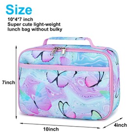 CAMTOP Lunch Box Kids Insulated Lunch Bag Small Cooler Thermal Meal Thermal lunchbox for Girls Boys School Picnics-Butterfly Printing