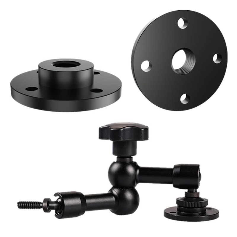 Zhouocea 1-Pack Microphone Wall Mount Black Flange Mount Microphone Holder