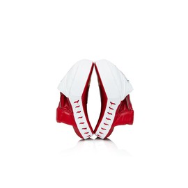 Fairtex FMV9 Contoured Focus Mitts |Striking Accuracy & Protection for Boxing, Muay Thai, Kickboxing |Ergonomic Design, Soft Padding, Secure Fit Leather -(Red/White)