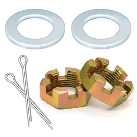 2 Sets Trailer Nut Kit for 1" Shaft Spindle, Includes 1" Shaft Spindle Nuts 1" Spindle Washers & 2.2" Long Cotter Pins High Strength Trailer Axle Bearing Kit