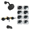 SUBEIXI 3 Handle Tub Shower Faucet Matte Black Tub and