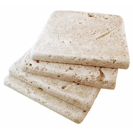 Walnut 4x4 Tumbled Travertine Floor Backsplash 9 Piece Pack