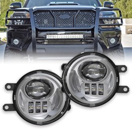 LED Fog Lights Driving Lamps Assembly Compatible With 2016-2022 Toyota Tacoma 2014-2022 Toyota 4Runner 2014-2019 Toyota Tundra 2007-2014 Camry Trucks 2008-2011 Lexus LX570 (Chrome, LED)