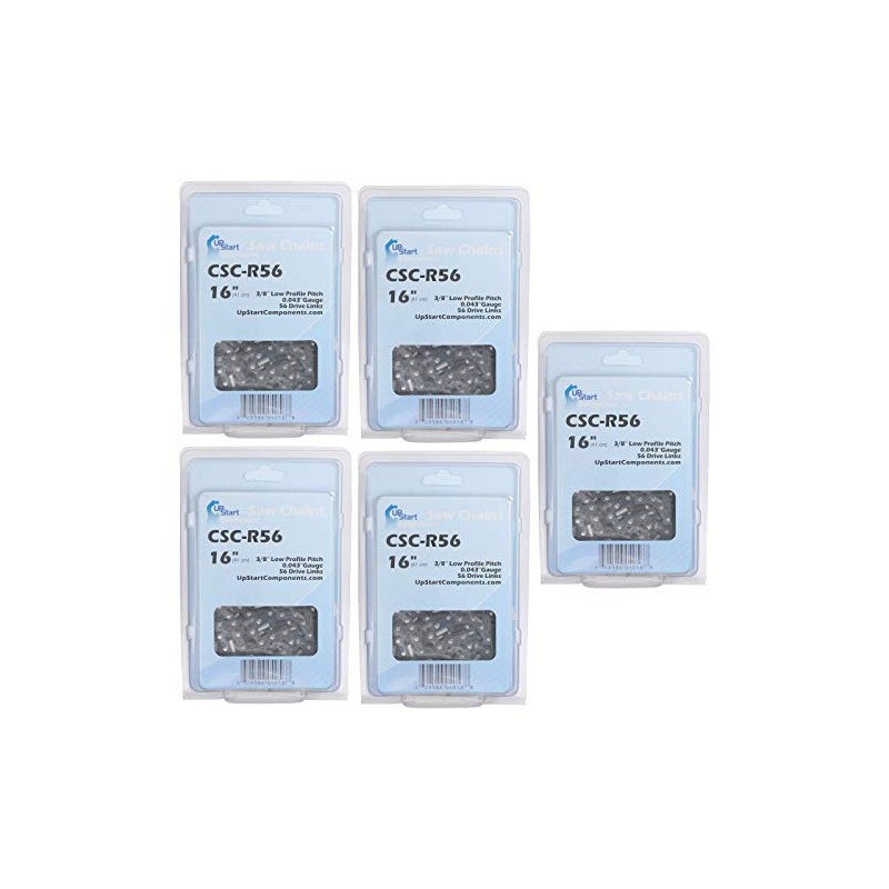 UpStart Components 5-Pack 16-Inch Chainsaw Chain Replacement for Greenworks 20322