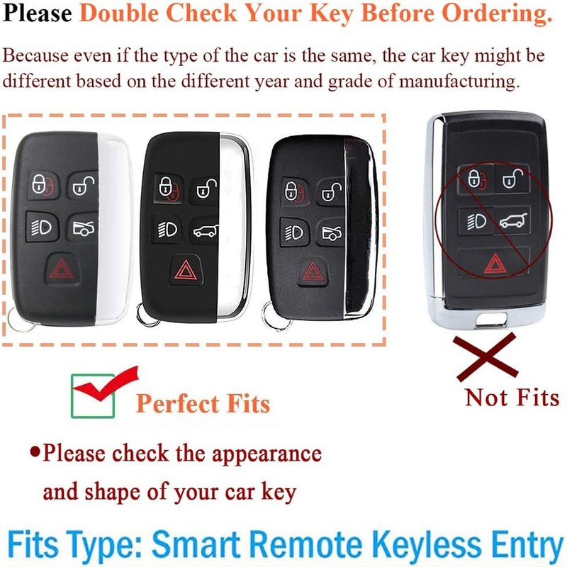 SANRILY Metal & Leather Key Fob Cover Fit for Land