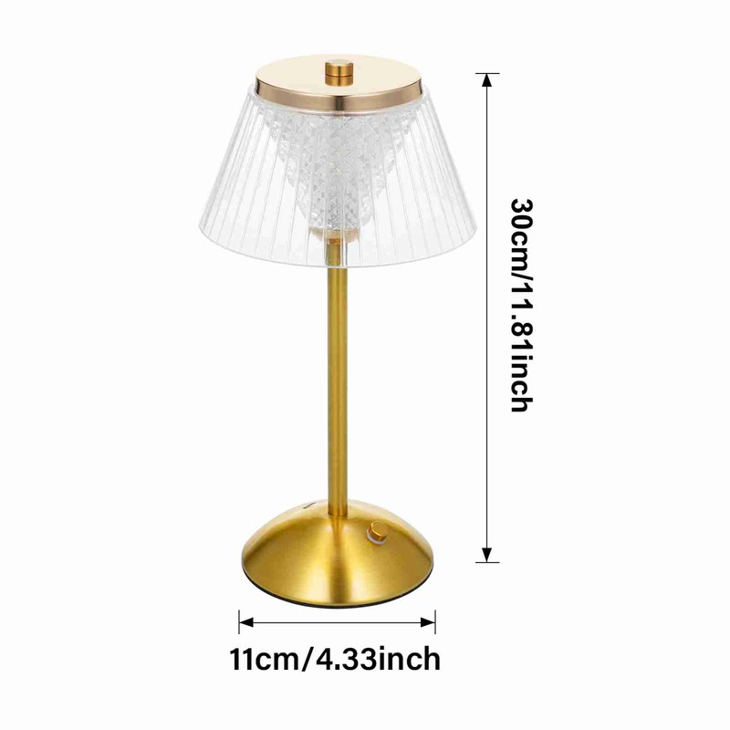 LED Crystal Table Lamp Bedroom Study Room Rechargeable Night Lamp