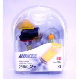 Nokya H8 Arctic Hyper Yellow Stage 1 2500K Halogen Headlight / Fog Light Bulb .