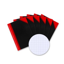 Landre 100302833 Notebook 60 g/m², DIN A6, blanko, Fine Wood-Free Paper, Pack of 12, 96 Pages, Black/Red Chequered a6 black/red